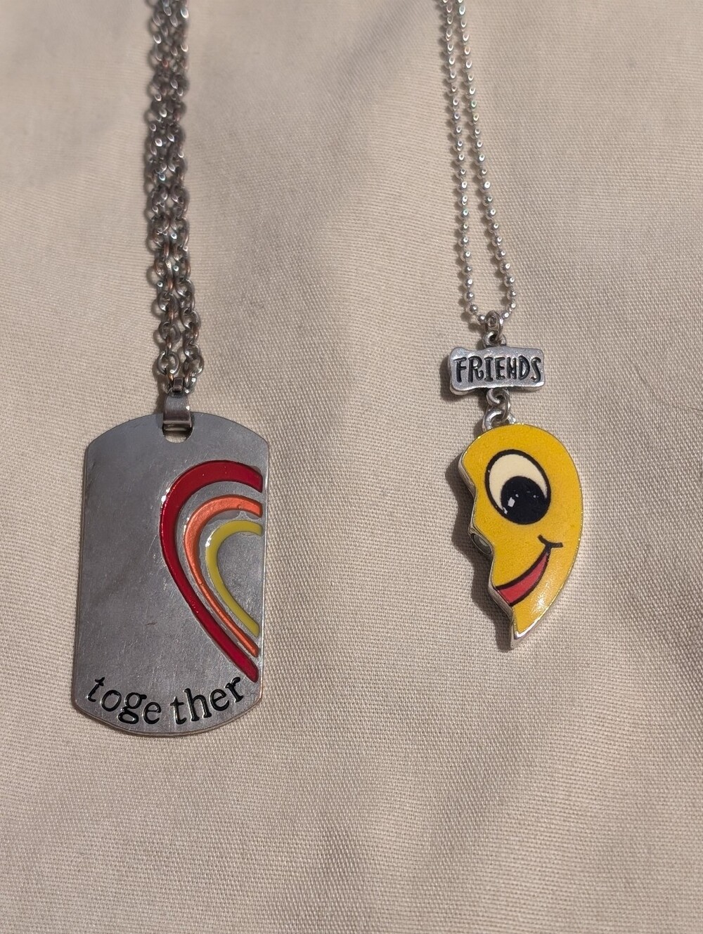 Kids 'Friends' Yellow Emoji Pendant Necklace - And Friendship Heart. 2 Unbranded